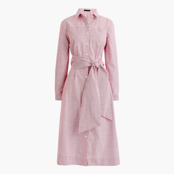 J Crew tie-waist shirt dress - striped - size 2 - like new - Picture 2 of 3